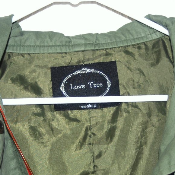 Love Tree Army Green Hooded Utility Jacket - Picture 3 of 5